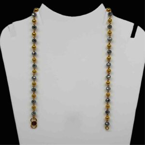 916 Gold 1*1 Black Moti And Gold Manka Design Najriya