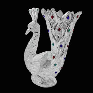 Silver plated Peacock Idol
