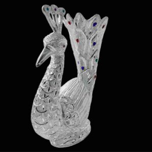 Silver plated Peacock Idol