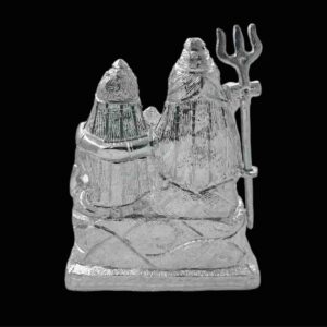 Silver plated shiv ji family idol