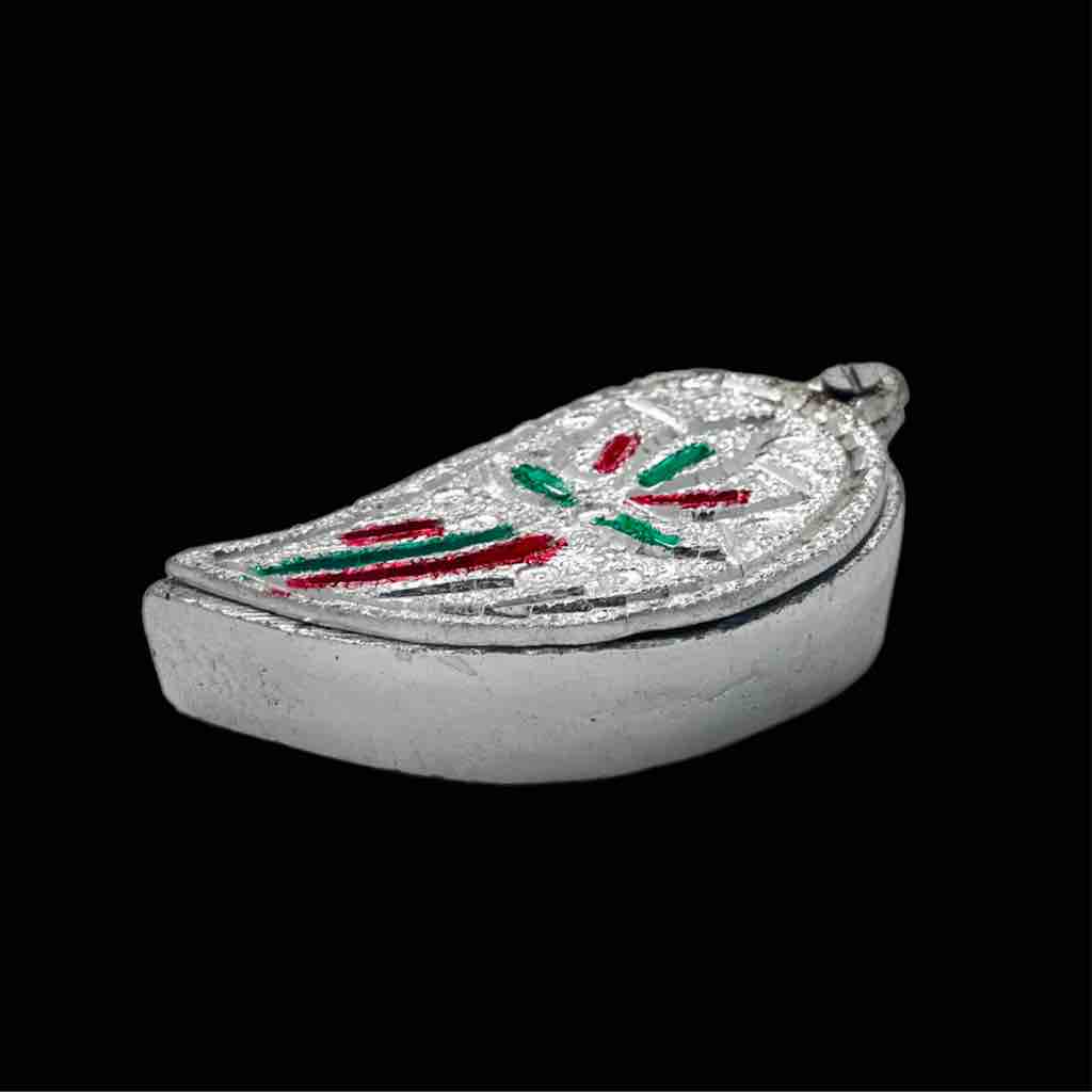 Silver Plated Sindur Dabi Pan Design