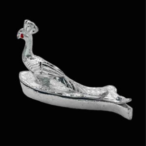 Silver pleted sindur dabi peacock design idol