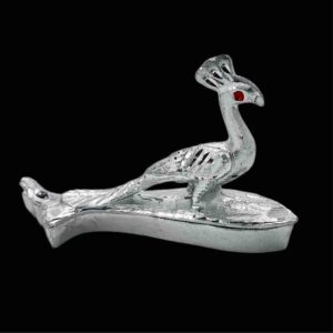 Silver pleted sindur dabi peacock design idol