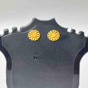 916 Gold Round Classical Design Earrings