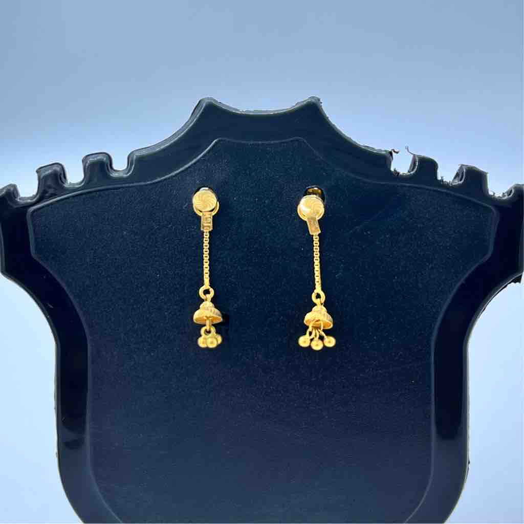 916 gold fancy latkan earrings