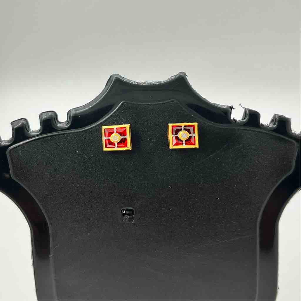 18k Gold Red Diamond Earrings