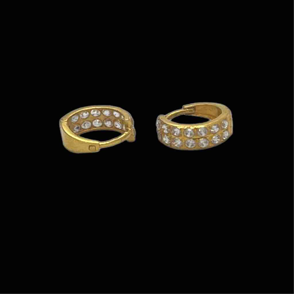 18k gold double Line design earrings - Image 2