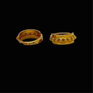 18k Gold Round Design Earrings