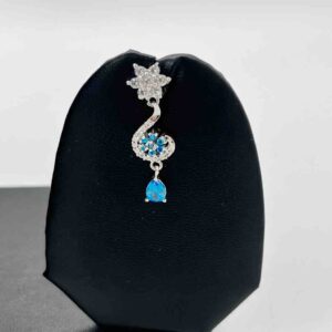 925 Streling Silver Blue Diamond Necklace Set