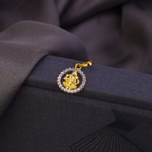 18k Gold Ganpati Disign Diamond Pendant