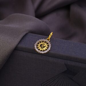 18k Gold Om Disign Diamond Pendant