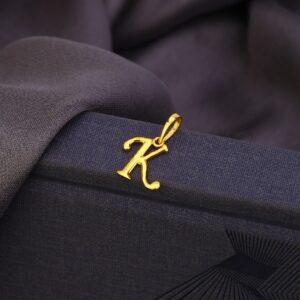 18k  gold k letter design pendant