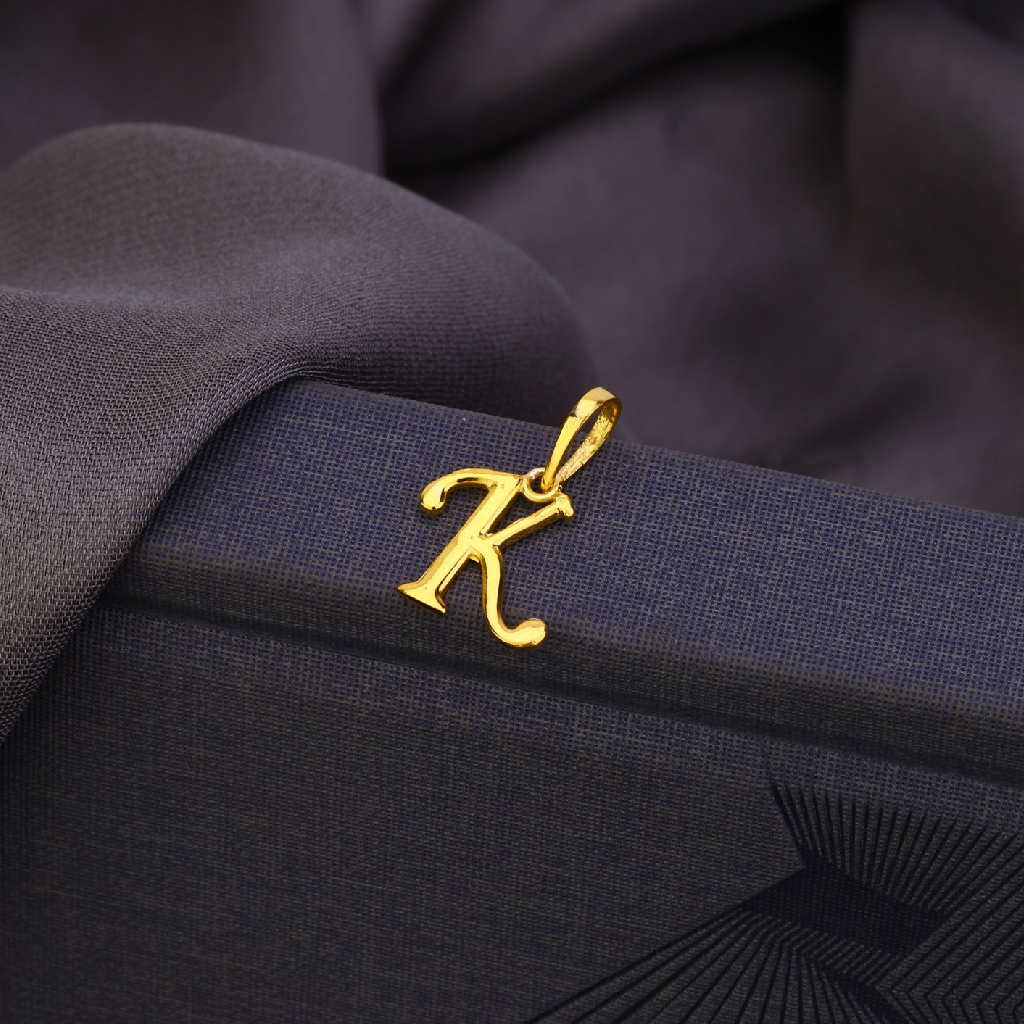 18k  gold k letter design pendant