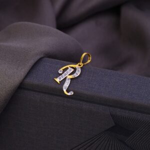 18k  Gold R letter Design Pendant