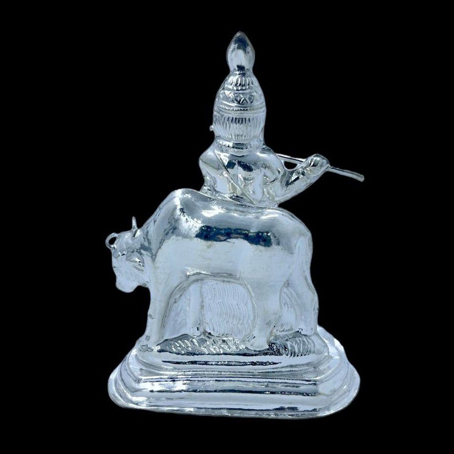 Silver krishna and cow idol Joints