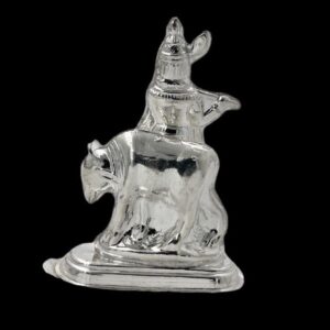 Silver design in krishana and cow idol