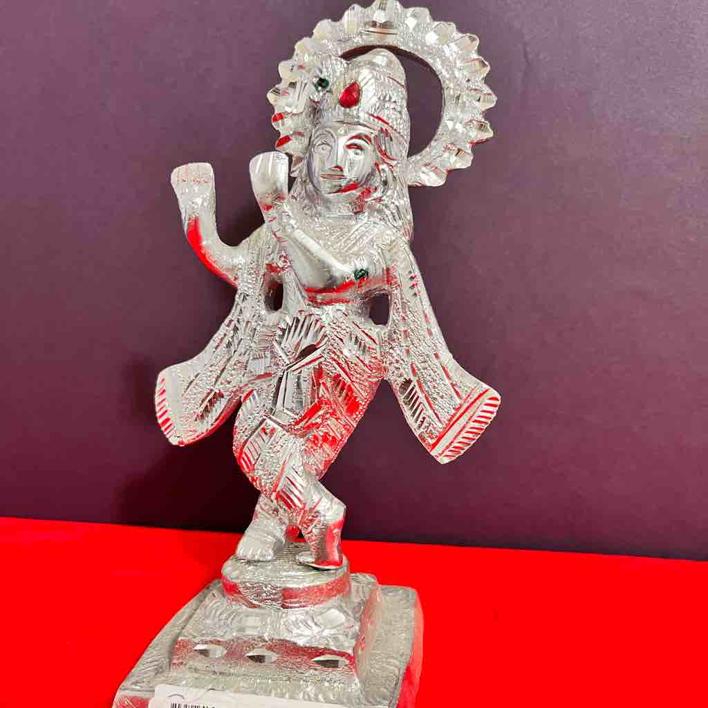 silver plated Krishna idol - Image 2