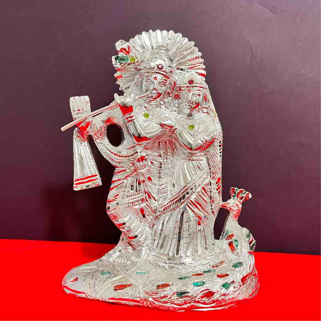 silver plated in new design Radhe Krishna idol