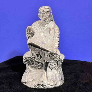 silver plated sai baba idol