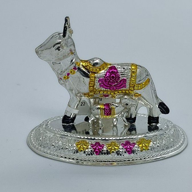 Silver Colour Full Design In Cow Idol