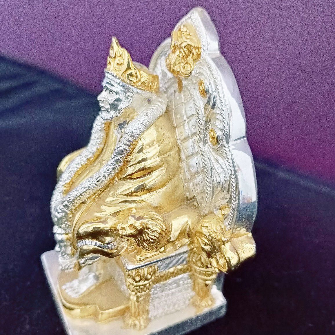 Silver and gold plated sai baba (??? ????)idol