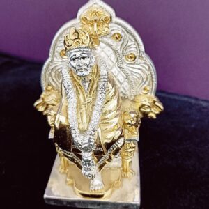 Silver and gold plated sai baba (??? ????)idol