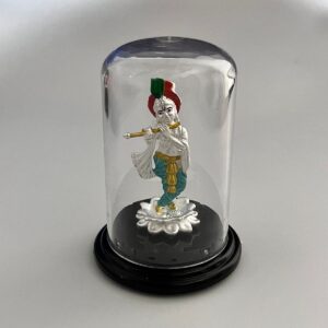 999 Silver Krishna Emerald Idol