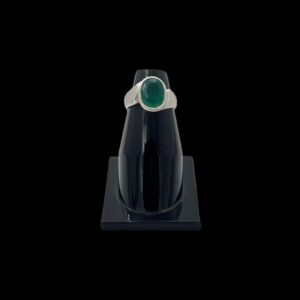 Silver Panna Stone Ring