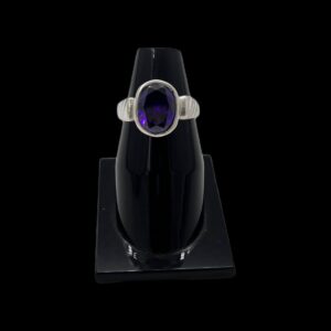 Silver sunny neelam nag ring