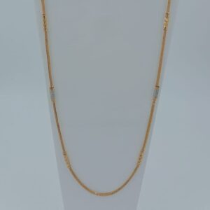 916 Gold Rhodium Box Pipe Chain