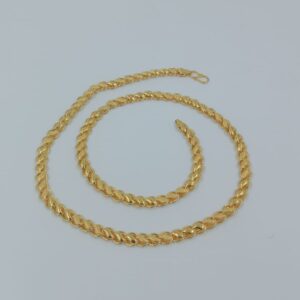 916 gold hollow lotus chain