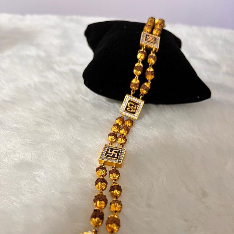 999 Gold Plated Rudraksh Bracelet - Image 2