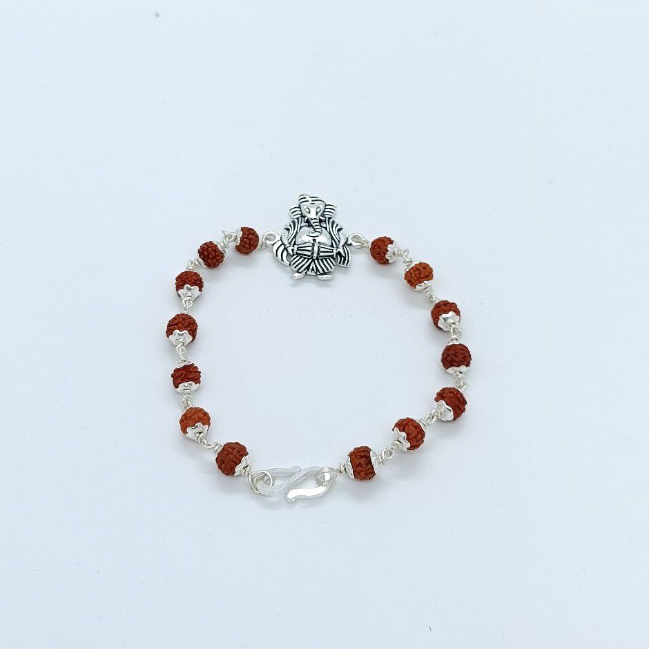 Ganesh Ji Design In Silver Rakhdi 800