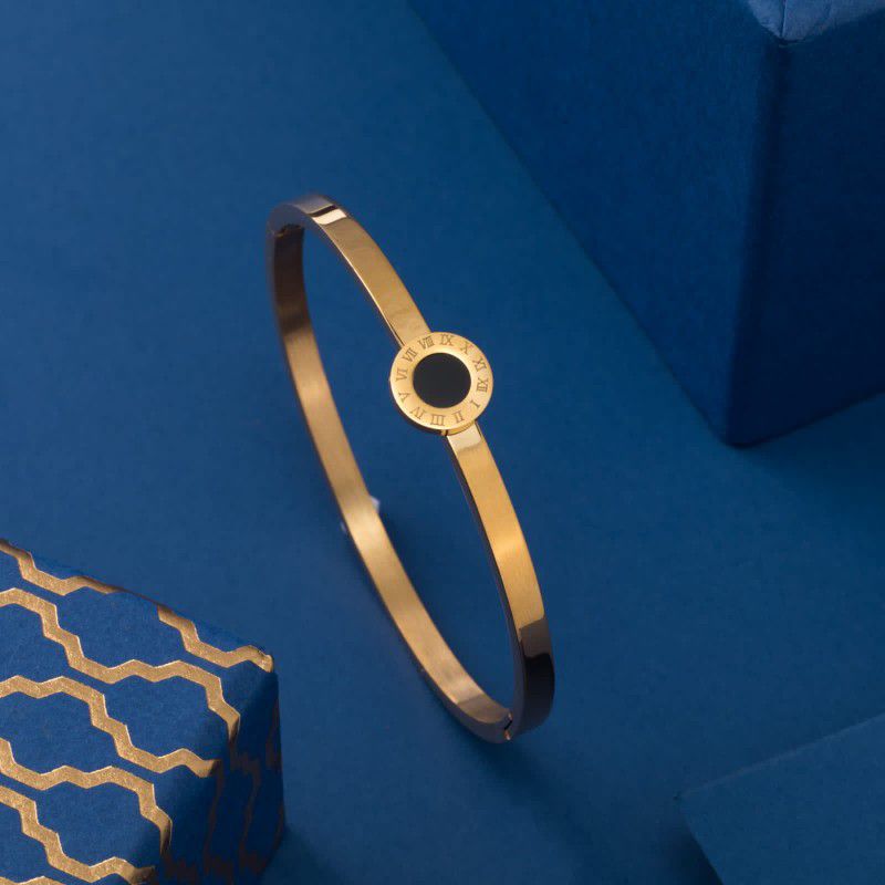 999 gold plated black diamond ladies kada