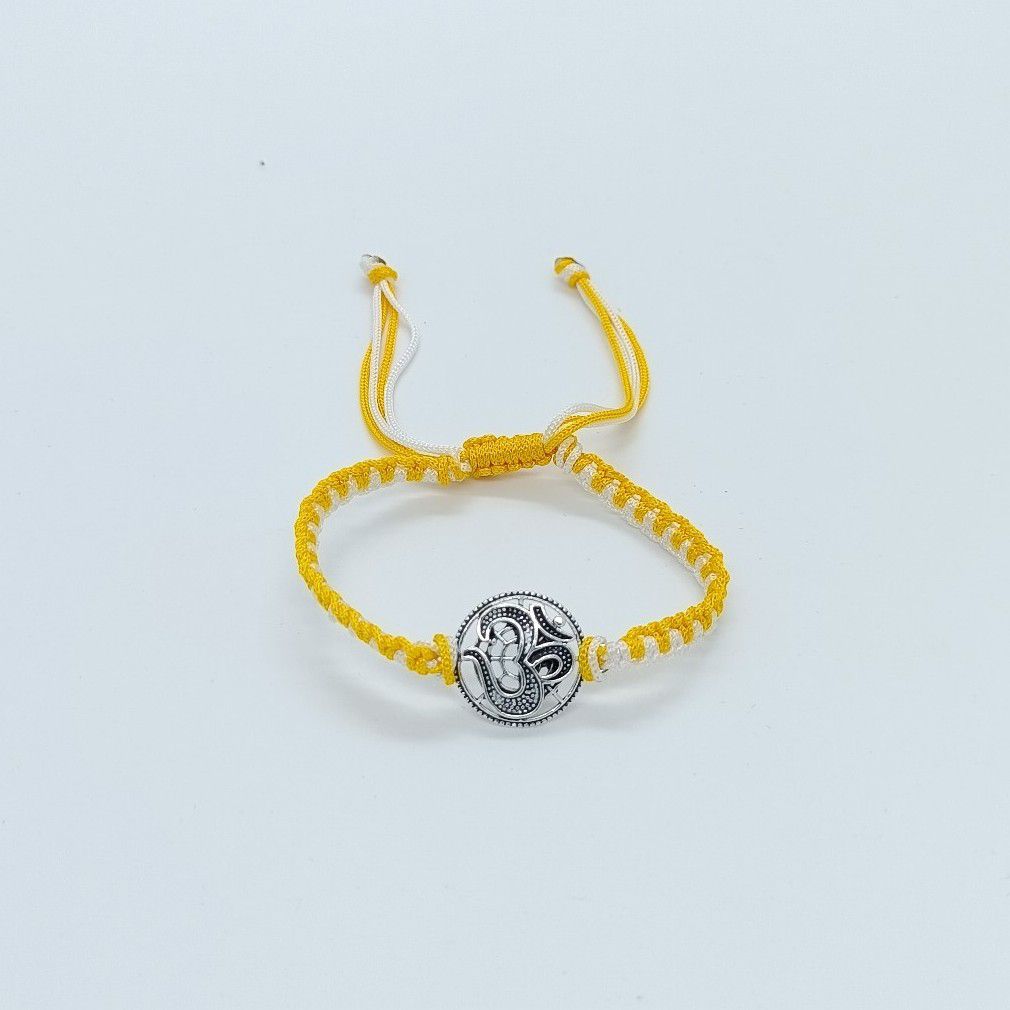 Om Oxidised Design In Silver 800 Rakhi - Image 2