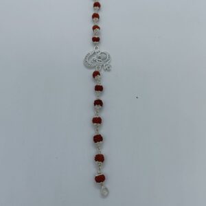 Ganpati Design In Silver Rudraksh Rakhi