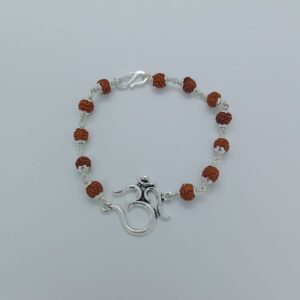 Big Om Design In Silver Rakhi