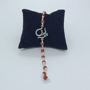 Big Om Design In Silver Rakhi