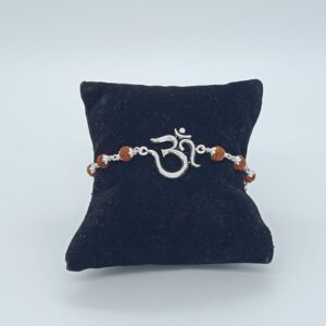 Big Om Design In Silver Rakhi