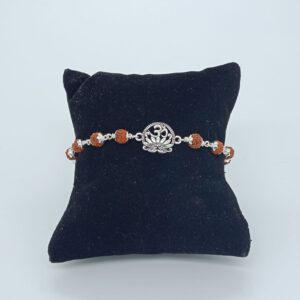 Om Design In Silver Rudraksh Rakhdi
