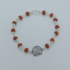Om Design In Silver Rudraksh Rakhdi