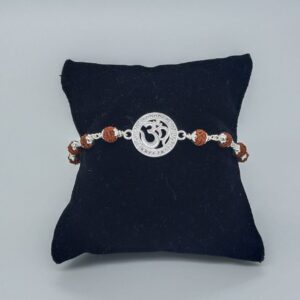 Om Design In Silver Rudraksha Rakhi
