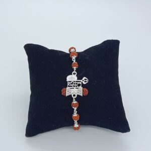 Shiv Design In Silver Rudraksh Rakhi