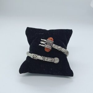 925 Silver Mahakal Rudraksh Fancy Kada
