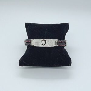 Silver antique leather bracelet