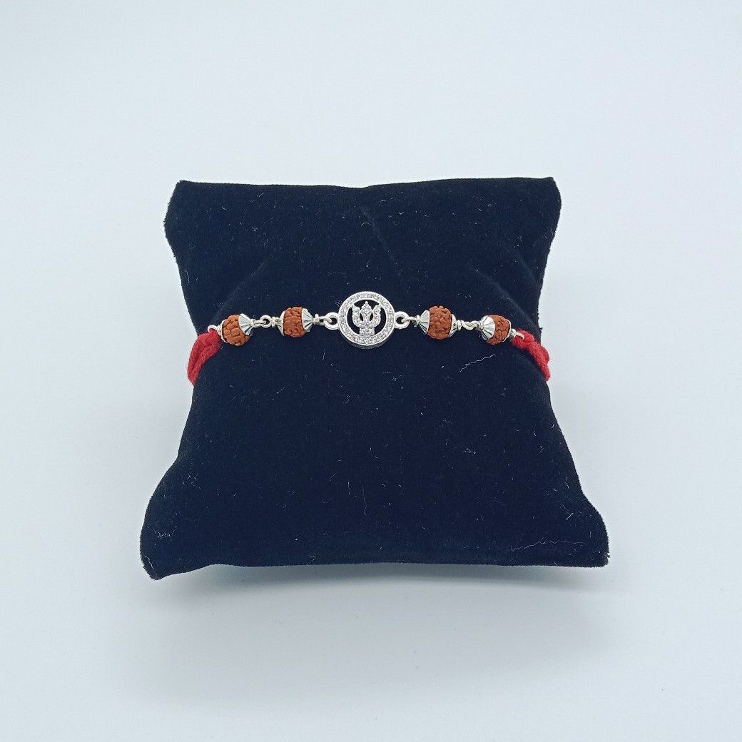 Silver simple design rakhi