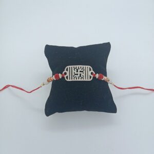 Silver swastik design  rakhi
