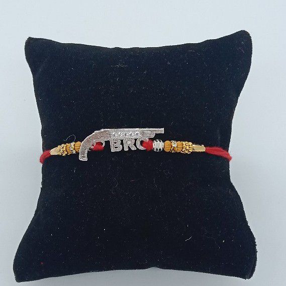 925 silver gun design rakhi - Image 2