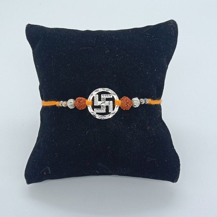 800 silver classy rakhi - Image 2