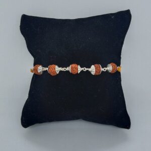 Silver  rudraksh design rakhi